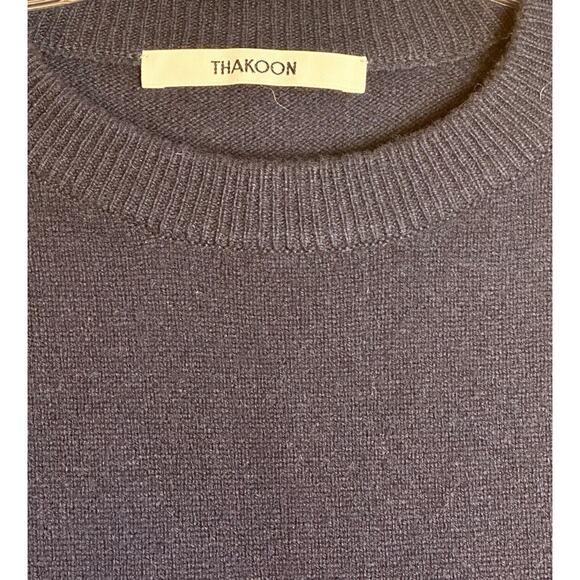 Thakoon Wool Sweater Mini Dress Women's Sz S Midnight Navy Blue Crewneck Preppy - Picture 5 of 16